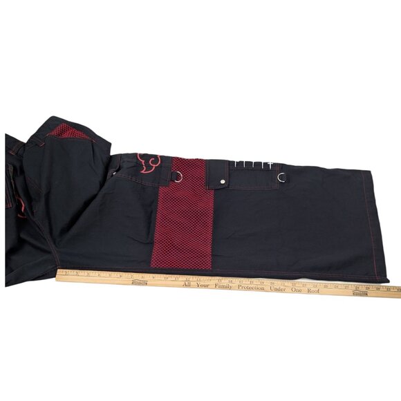 Hot Topic Naruto Shippuden Akatsuki Mesh Wide Leg Cargo Pants Size 13 Emo Grunge - Picture 13 of 14